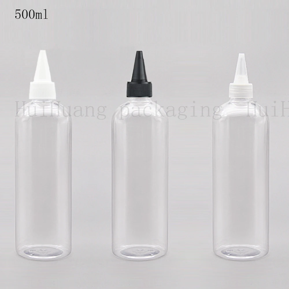 20pc 500ml empty clear cosmetic lotion plastic bottles with twist top cap,17 oz clear bottle