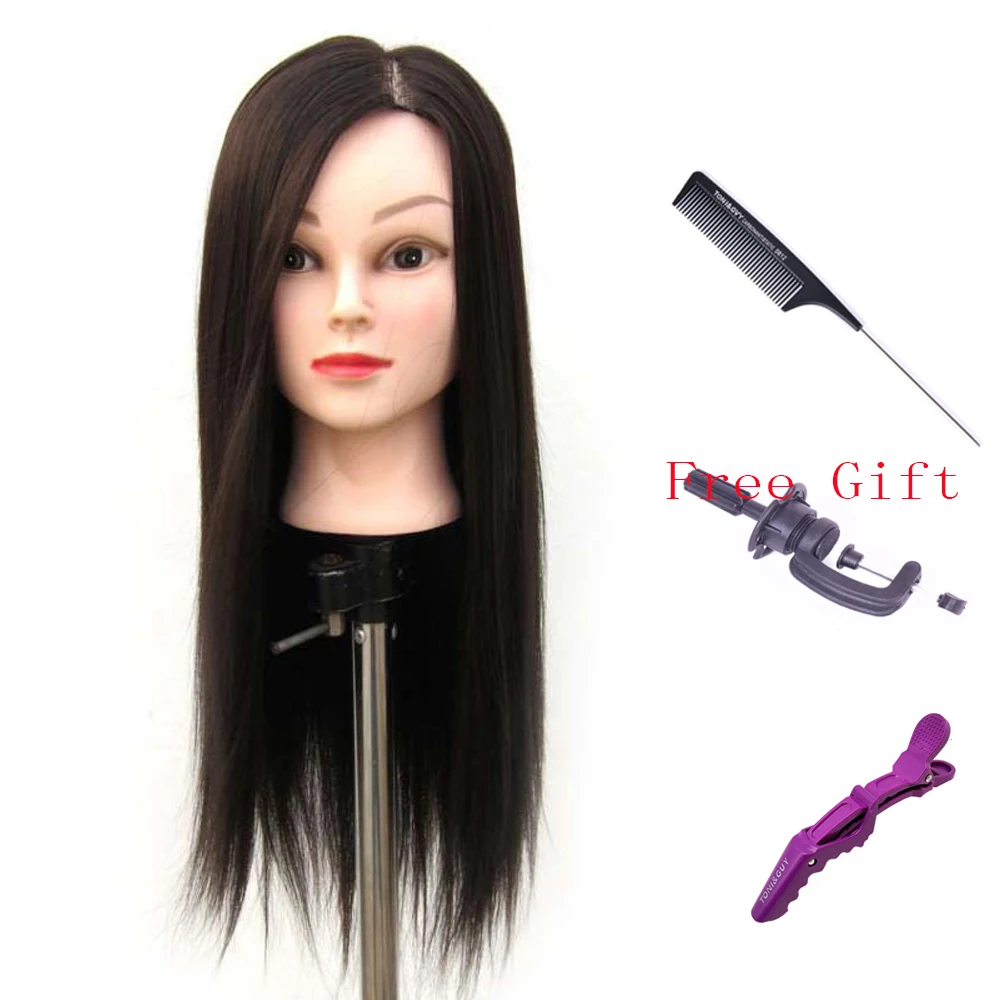 Salon Cosmetology Hairdressing Training Head Mannequin Model With High Temparature Fiber
