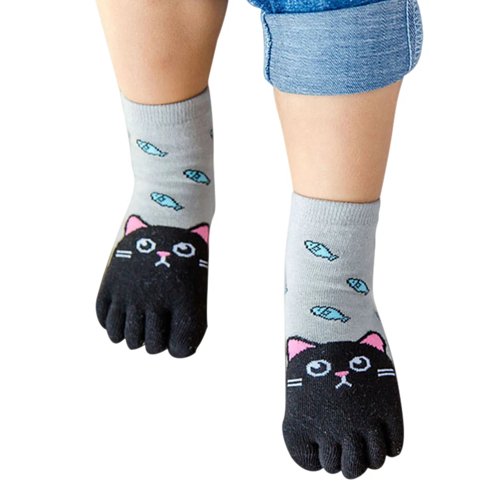 

2019 New 3 Pairs Children Kids Socks 5 Toe Cotton Breathable Elasticity Cute for Spring Autumn Winter