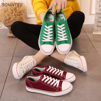 

Vulcanize Shoes Women Flat Canvas Leisure Korean Style Footwear Womens All-match Simple Walking Female Outdoor Retro 2020 Trendy