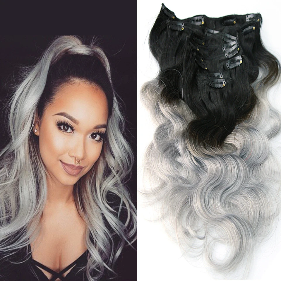 120g Weft Body Wave Clip In Hair Extensions Human Virgin Brazilian