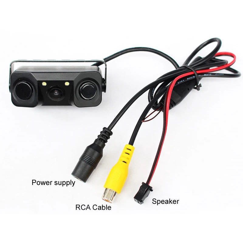 

3 In 1 Car Parking Reversing Radar Sensor Rear View Backup 170 Degree Camera Universal YAN88