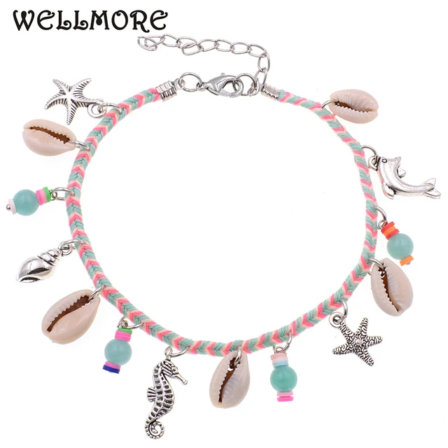 💍1Pc Simple Design Women Star Heart Beads Ankle Bracelet Barefoot Sandal  Anklet | Shopee Malaysia