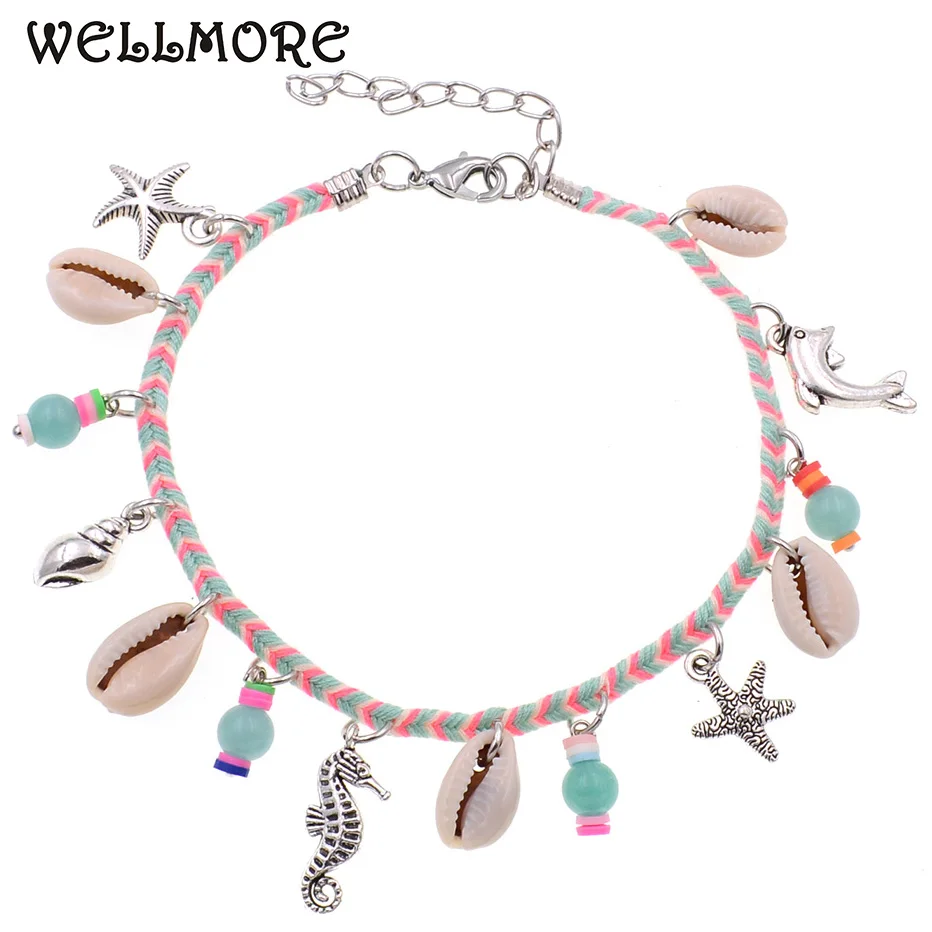WELLMORE Anklets for women cheap bohemia Anklets Holiday Anklet girl Foot Jewelry beach anklet bracelets wholesale drop shipping WELLMORE Anklets for women cheap bohemia Anklets Holiday Anklet girl Foot Jewelry beach anklet bracelets wholesale drop shipping
