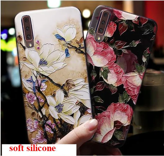 

For samsung galaxy a7 2018 Case silicone 3d relief luxury soft tpu Painted serise phone case for samsung galaxy a750 cover funda