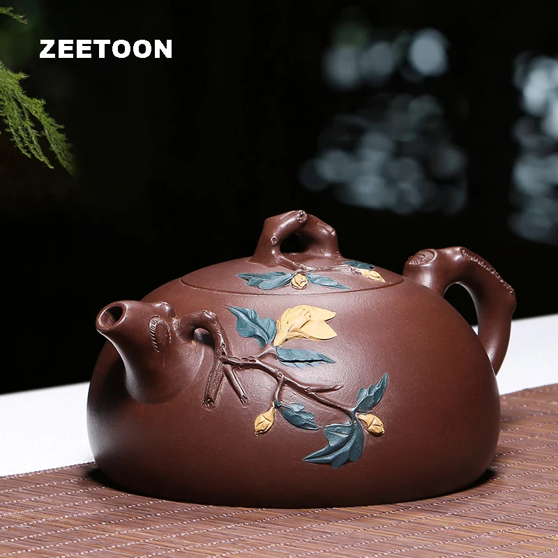 

500ml Authentic Yixing Teapot Master Handmade Magnolia Spring Pot Chinese Purple Clay Tea Pot coffee Kettle Tea set Tea Maker