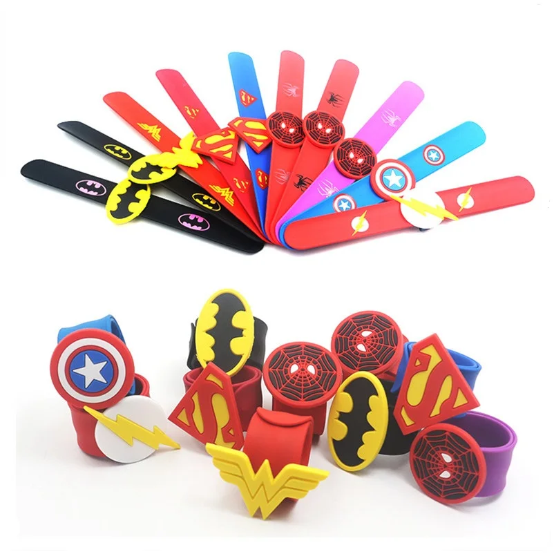 20 шт супергерой СЛЭП браслет Марвел Капитан Америка человек паук СЛЭП Браслеты регулируемые силиконовые браслеты