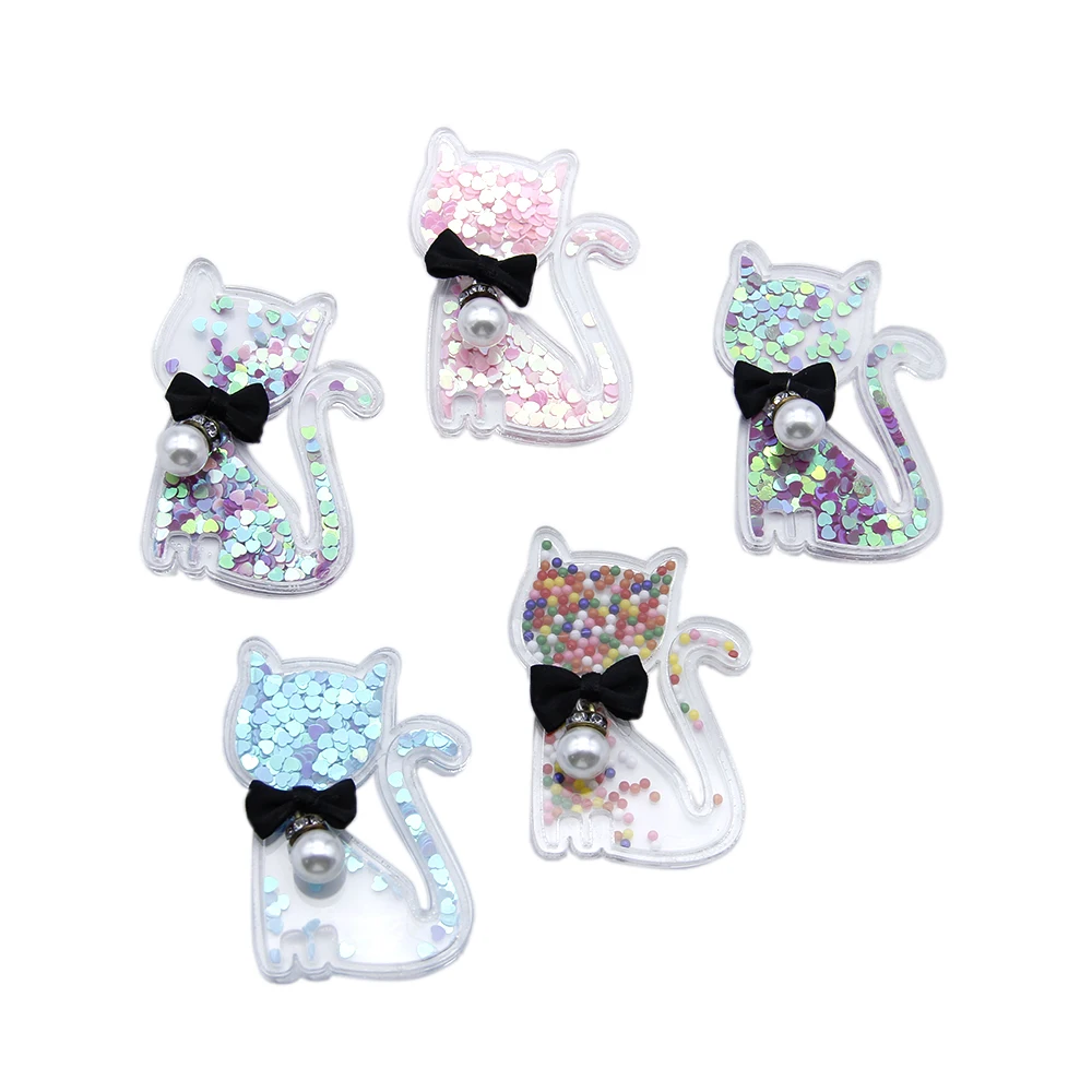 

New Cute Transparent Plastic Resin with Colorful Sequins DIY Make Hair Clip Accessories Craft Handmade Decor,1Yc6720