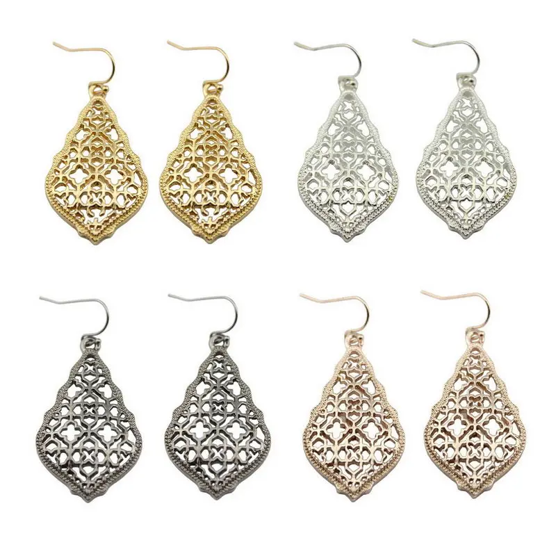 

Women Cut off Clover Filigree Dangle Drop Earrings