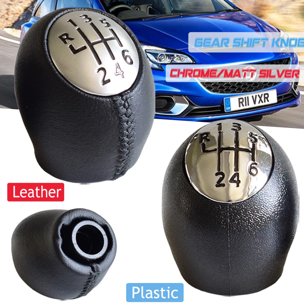 

Plastic Chrome 6 Speed Gear Shift Knob Headball For Opel Vauxhall VIVARO For Nissan INTERSTAR For Renault SCENIC LAGUNA TRAFIC