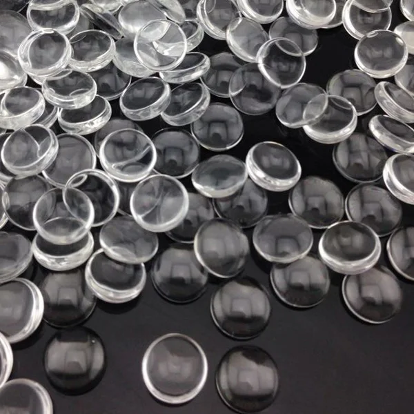 20PCs Clear Glass Cabochon Dome Seals Round Fit Cabochons Settings 12mm 