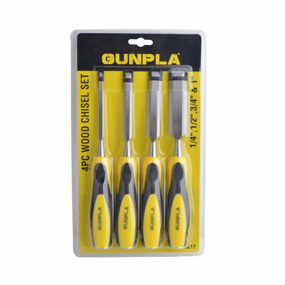 3PC CHISEL SET DIY WOOD CARPENTRY TOOL HAND PLASTIC HANDLE GRIP CARBON STEEL UK