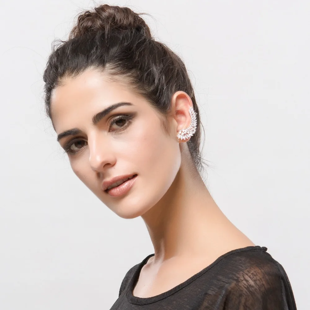 HIBRIDE Luxury Angel Wings Women Earrings Fashion Jewelry Bridal Wedding Gifts Brincos E-378 - Image 2