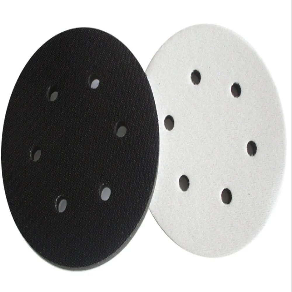 1pc 6 Holes 5inch 125mm Sponge Interface Pad Hook And Loop Polishing