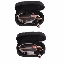 2x складной Очки для чтения для женщин мужские женские читателей Office для дома путешествия очки 7 Объектив Оптические стёкла+ 1.00 до+ 4.00 золото цвет