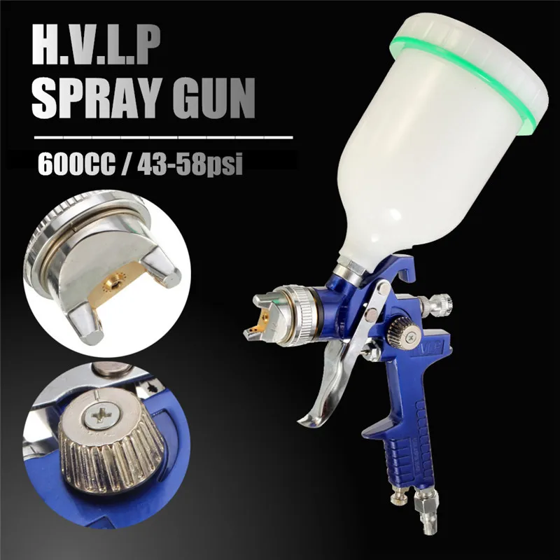 

New Arrival 1.4MM Nozzle 600cc Cup Professional HVLP Spray Guns For Painting Car Aerograph Mini Air Paint Spray Guns Airbrush