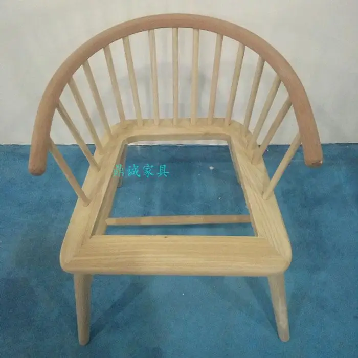 modern Nordic no paint wood Princess chair, hotel leisure armrest dining chair, Windsor office chair dining room chairs