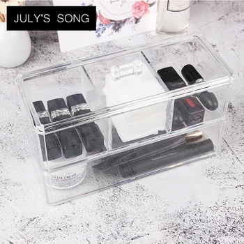 

JULY'S SONG 4 lattice Classic Style PS Make Up Brush Lid Dust-proof Organizer Cosmetic Multifunctional Organizer Makeup Storage