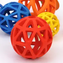 Уличная игрушка для домашних животных, дренажный мячик для еды, устойчивый к укусам, шар из натурального нетоксичного каучука, Геометрическая обучающая игрушка для собак, Интерактивная 3277