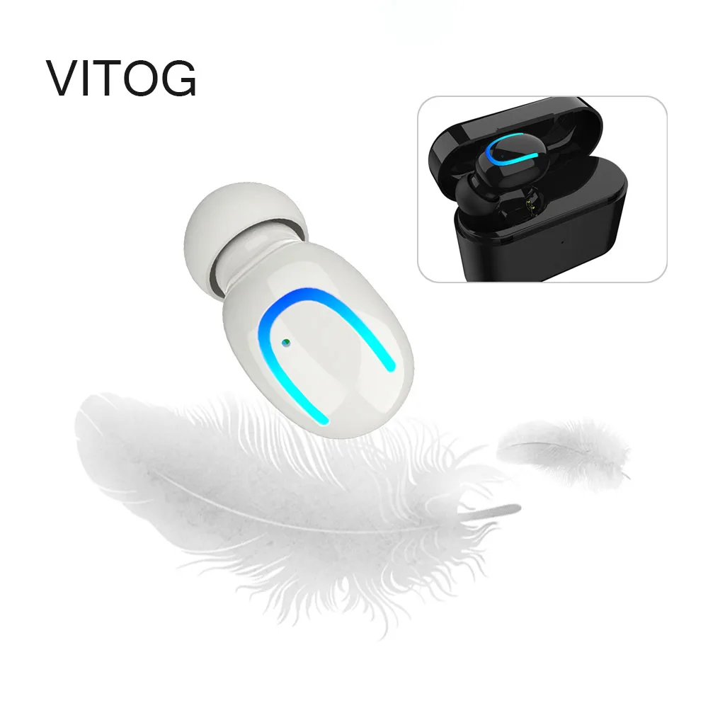 

VITOG Q26 Bluetooth 4.2 Earphone Sport HIFI TWS In-Ear Wireless Mini Earphones Earbud Stereo Bass Earbud with Mic Charging Box