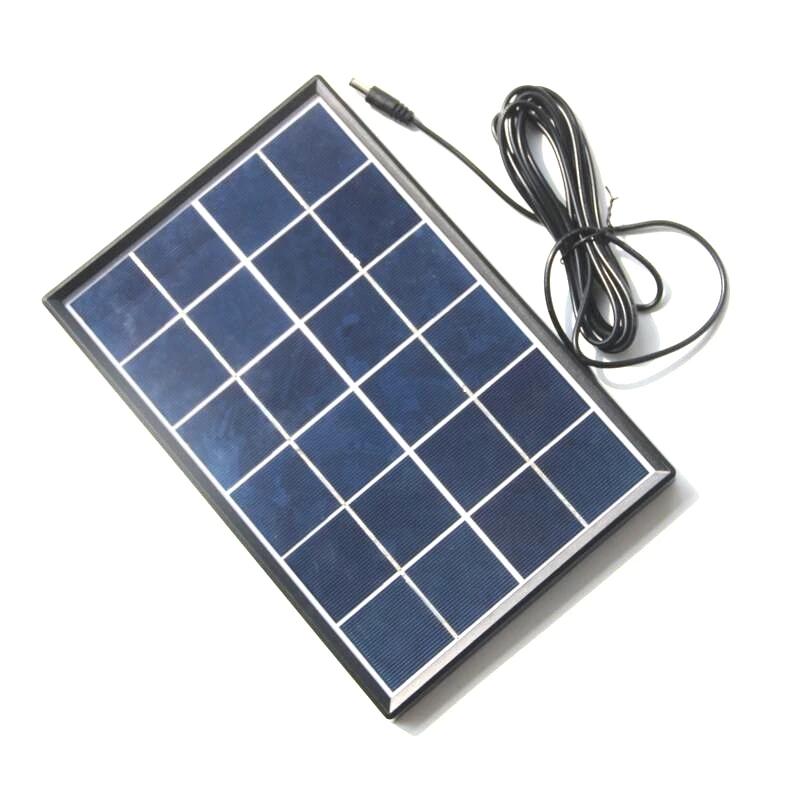 BUHESHUI поликристаллическая 6 Вт 3 Вт 1 Вт 6 в солнечная панель мини Солнечная батарея с DC5521 кабелем для 3,7 в зарядное устройство системы светильник