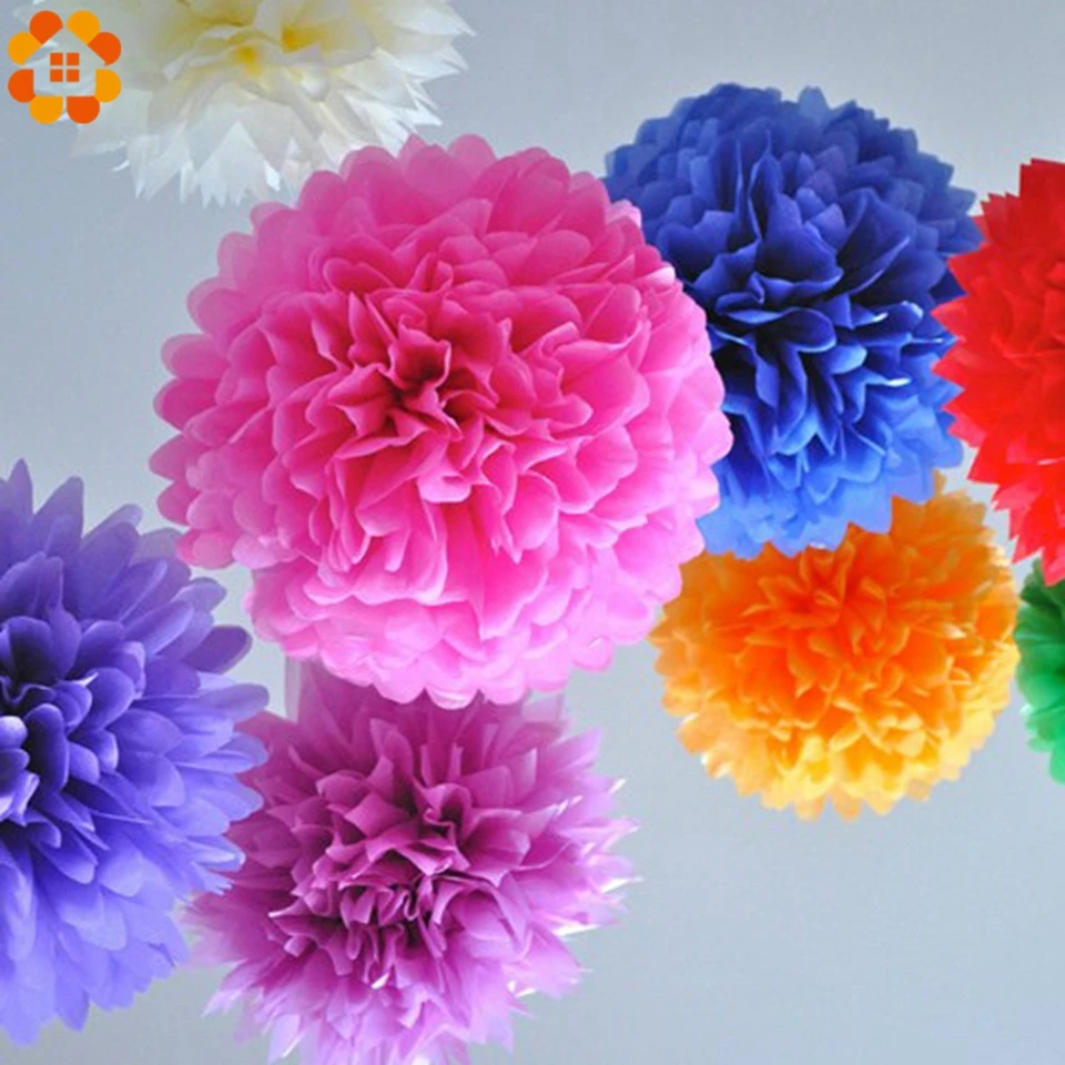 3/9/12 шт. Разноцветные бумажные цветы 4/6/8 дюймов|tissue paper pom poms|paper pomstissue |