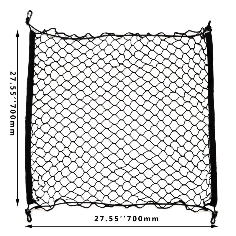 

ESPEEDER 70*70cm Rear Trunk Net Bag Trunk Auto Elastic Storage Luggage Holder Cargo Organizer Holder Elastic Mesh Net 4 Hook Fix