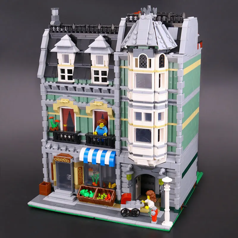 

DHL Lepin 15008 2462Pcs City Street Green Grocer Model Building Kits Blocks Bricks Compatible Educational toys 10185
