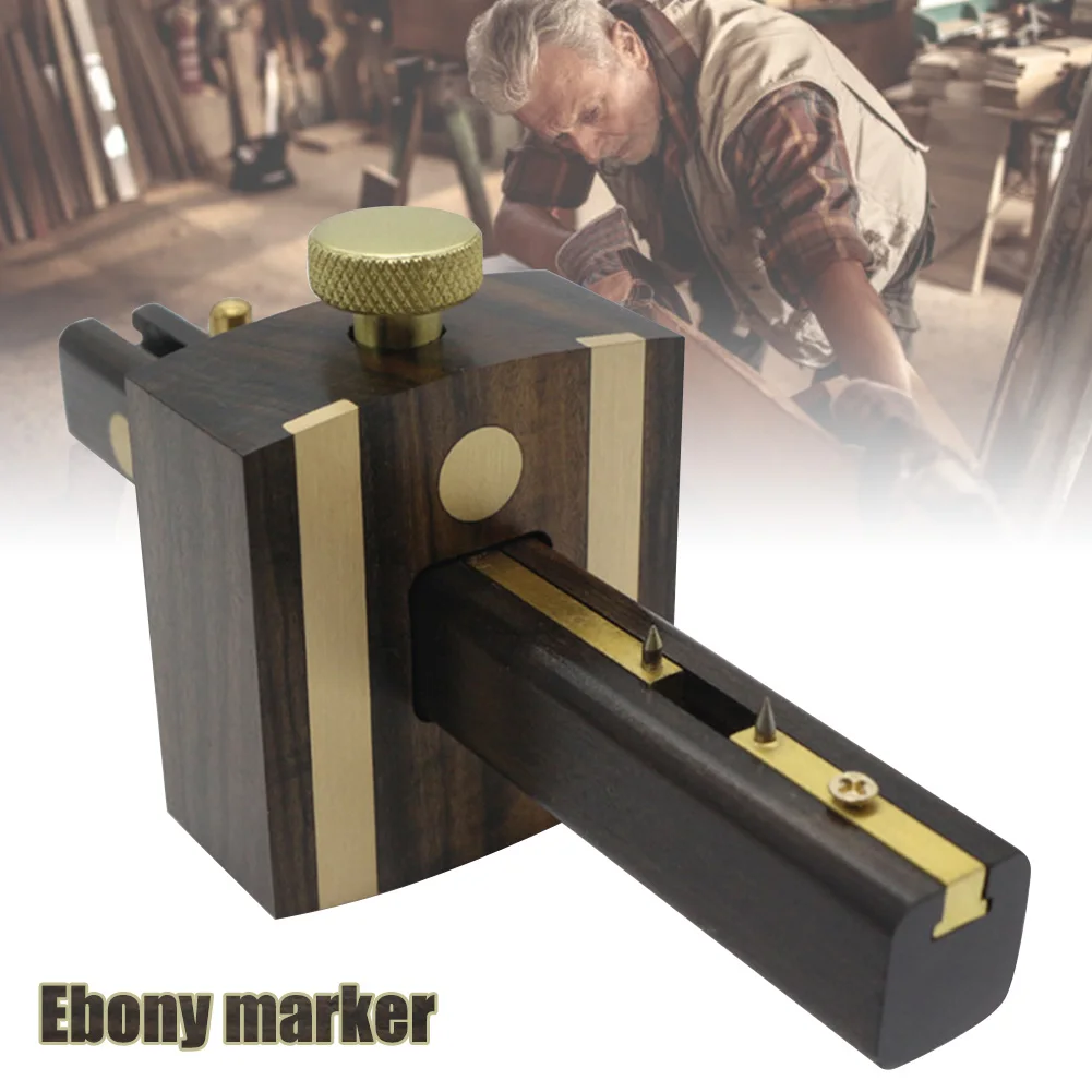 

Marking Meter 8inch/20cm Ebony Woodworking Marking Gauge Multi-Function Screw Type Woodworking Tool MDJ998