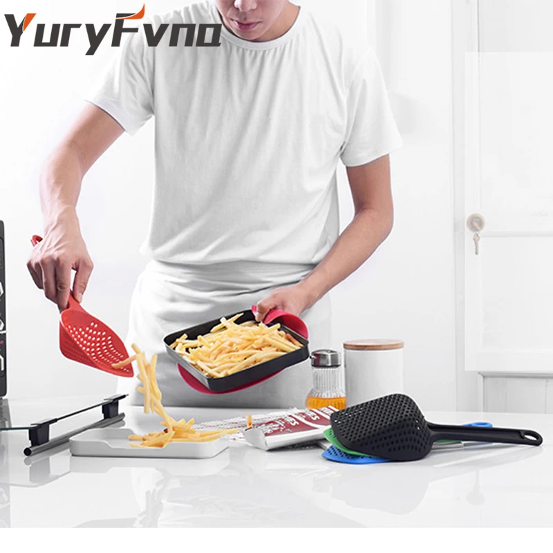 

YuryFvna High Quality Nylon Ice Scoop Slotted Spoon Heat-Resistant Skimmer Cooking Noodle Shovel Colander Chips Scoop