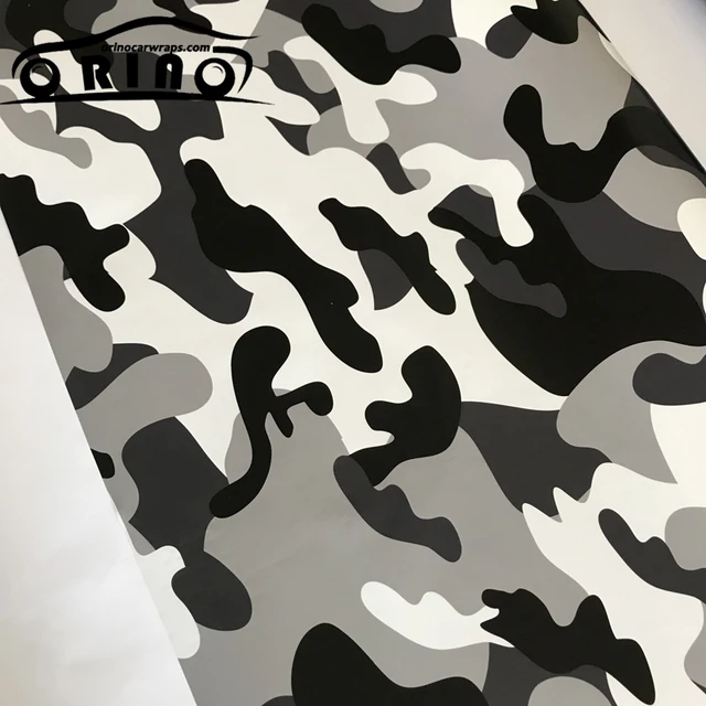 Black/White Camo Vinyl Film Snow Camouflage Vinyl Car Wrap Air Bubble Free  Snow Camo Wraps 1.52X5/10/15/20/25/30 meters - AliExpress