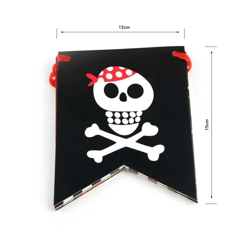 20 шт Черный Красный Пиратская тематическая вечеринка на день рождения украшения набор «С Днем Рождения» баннер бумажные вентиляторы латакс шары кисточка гирлянда