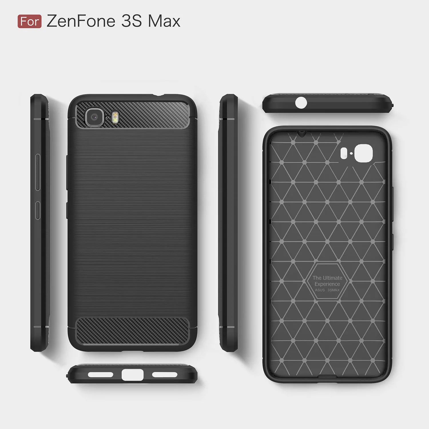 

Case For ASUS Zenfone Pegasus 3s Max ZC521TL X00GD 5.2'' Full Cover Protective Shockproof Carbon Fiber Soft TPU Back Capa Coque