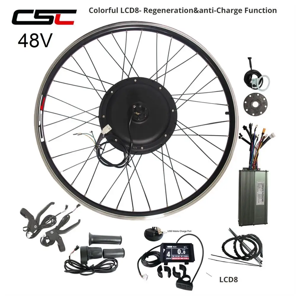 Discount eBIKE Conversion Kit 20-29 inch 700C Electric Bicycle Conversion Kit 48V 1000W 1500W 36V 250W 500W Front Rear Hub Motor Wheel 3