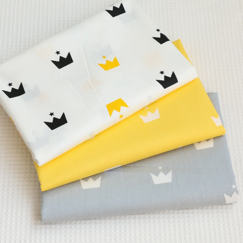 

50x160cm Printed Crown Cotton Patchwork Cloth,DIY Sewing Quilting Fat Quarters Material For Baby&Child