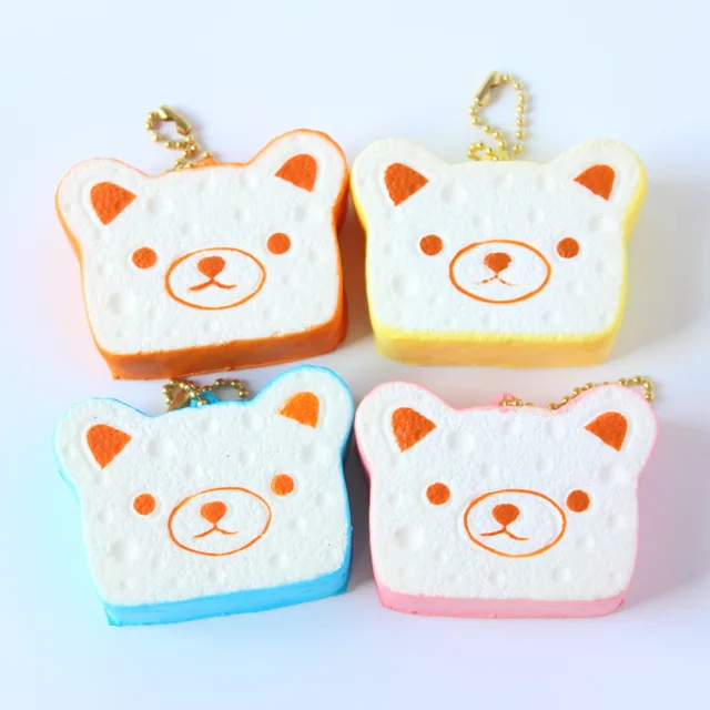 60PCS/lot 6CM kawaii soft squishy mini Rilakkuma toast bun toys cell