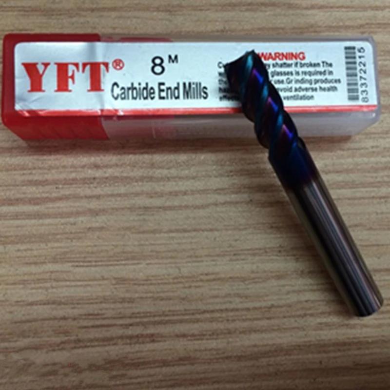 YFT 4 blade Carbide End Mills Diameter 8mm Tungsten Steel Milling