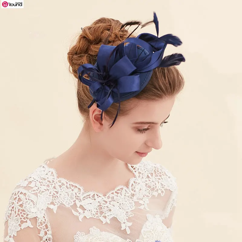 

Wedding Accessory~~Vintage Satin Feather Hairpin Style Bridal Hat/Photo Props/Bridal Hair Decorations 1112