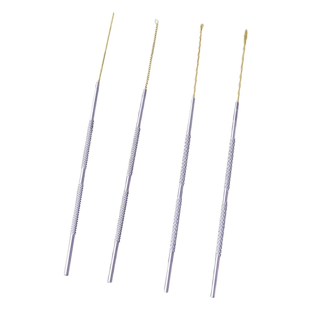 4Pcs Stainless Steel Copper Different Shapes Ear Pick Ear Wax Curette Earwax Removal Set Portable Size For Home And Travel Use 2