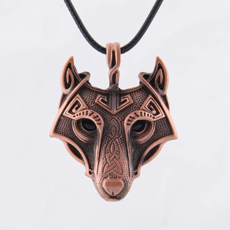 5 Colors 1pcs Norse Vikings Pendant Necklace Norse Wolf Head Necklace Original Animal Jewelry Celtic Wolf Head hange