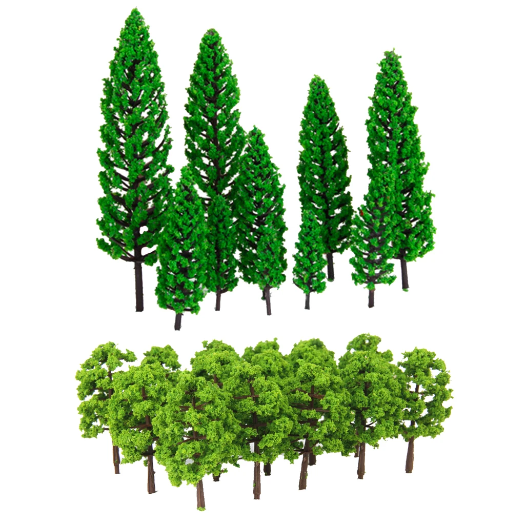 30x Model Railroads & Trains Building Painted Trees Miniature 4.8-16cm HO N 1:50-1:150