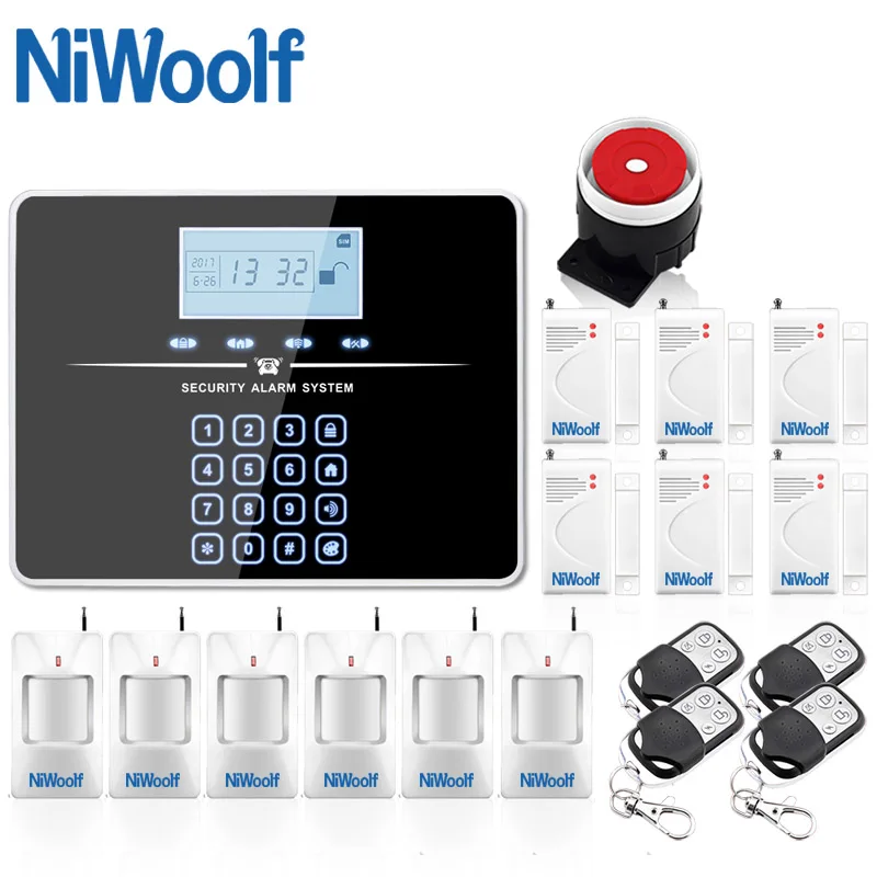 

DHL Free Shipping ! English Russian Voice Wireless GSM Alarm System Home Burglar Security Touch Keyboard Alarm
