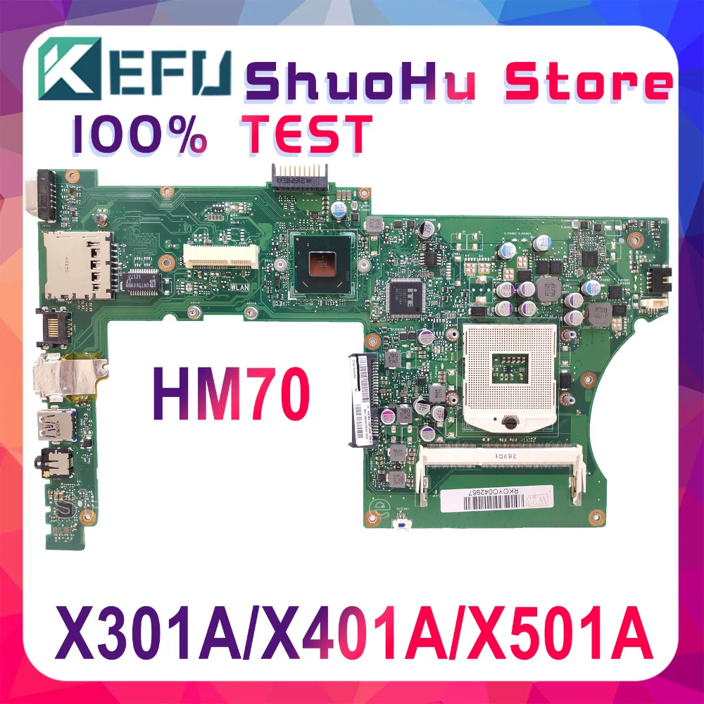  KEFU X501A For ASUS X301A X401A SLJNV Support B800~B960 14'' 15'' HM70 laptop motherboard tested 10
