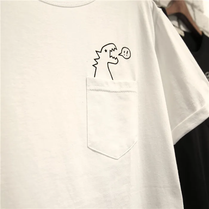 Женская короткая футболка с карманом на средний палец и принтом кота размера плюс, летняя футболка, недорогая женская футболка в стиле панк - Цвет: 15