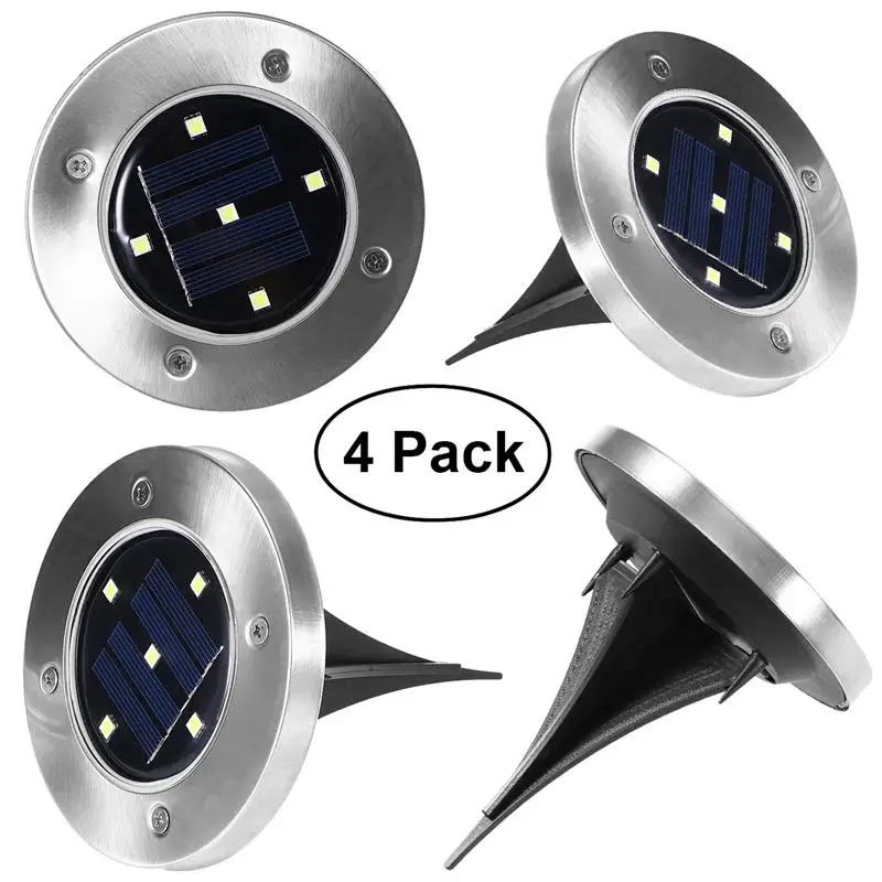 

YUNLIGHTS Solar Ground Lights Waterproof 5 LED Landscape Path Light Walkway Lamp for Home Garden Yard Driveway Lawn