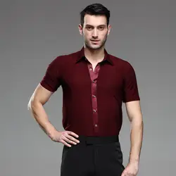 Черный для латинских танцев рубашки для мужчин с длинным рукавом белый бордовый одежда из хлопка Чача индийских взрослых Для мужчин