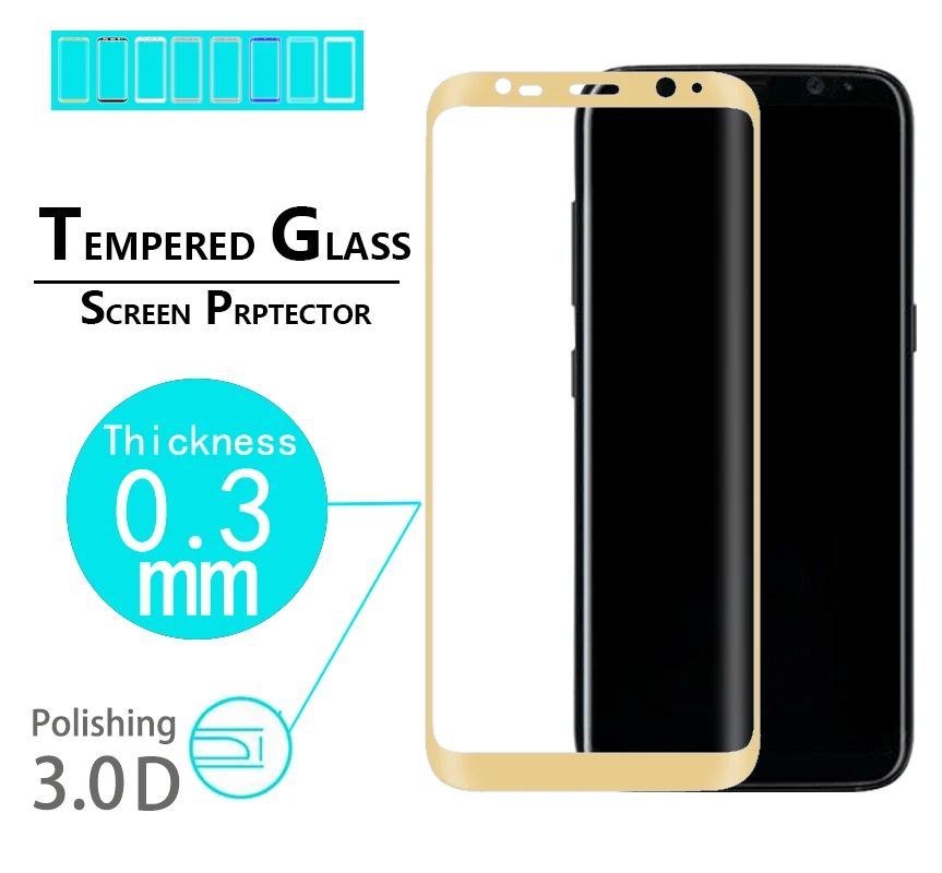 Full Cover 3D curved edge tempered glass film For Samsung Galaxy S8 Plus Glass s8 + G955u Screen protector | Мобильные телефоны и