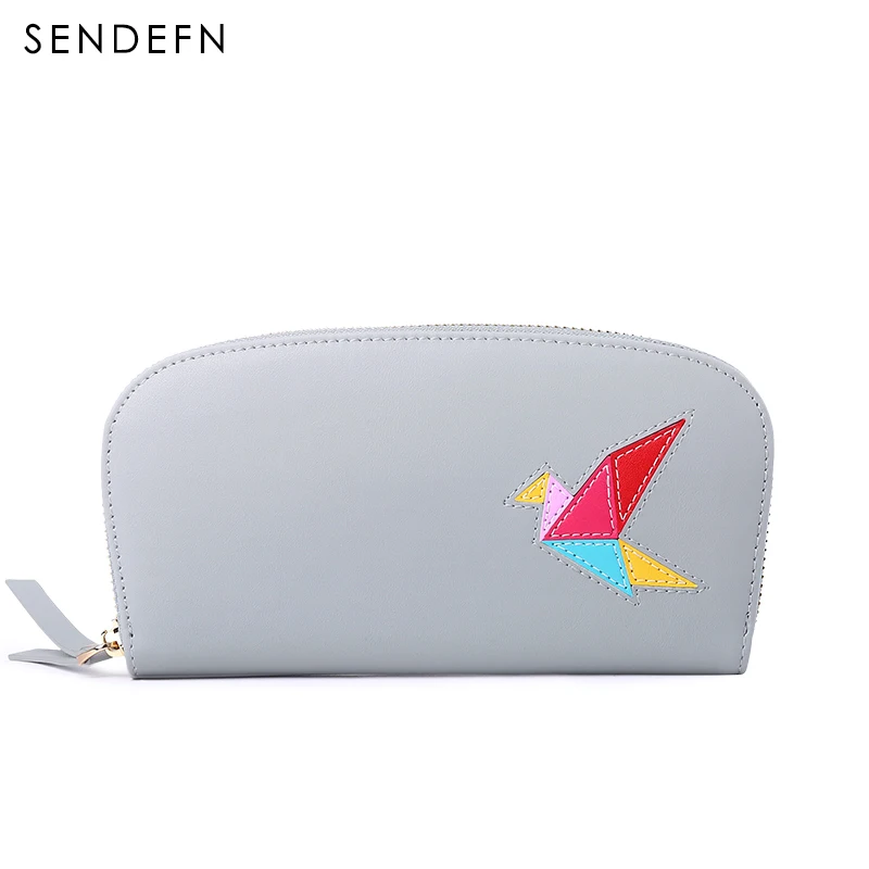 

Vivid Bird Split Leather Wallet Women Purse Brand Coin Purse New Wallet Female Long Wallet Women Split Leather Purse For iPhone