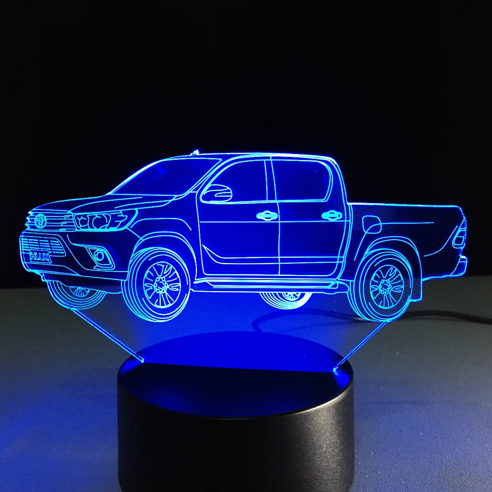 

New Coming 3D TRUCK LAMP Multi-color Change Night Light Acrylic Lampada Holida Gift