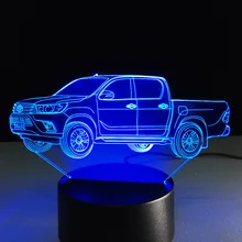 Новое поступление 3D грузовик светодиодные лампы мульти-изменение цвета Ночной светильник акриловый лампада Пан торт подарок